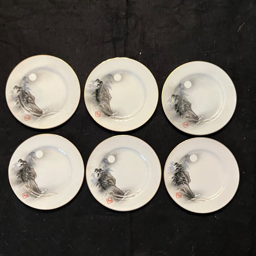 6 - Vintage Fukagawa Arita China Salad/Bread/Dessert Plates - Picture 7 of 11